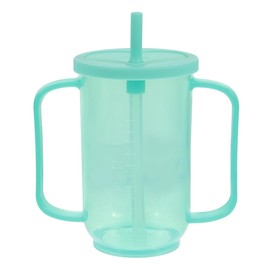 Enwye Adult Sippy Non Spill Cup for Elderly with Handles Liquid Feeding for Bedridden Patients Drinking Cup with Straw for Elderly Drinking Accessory