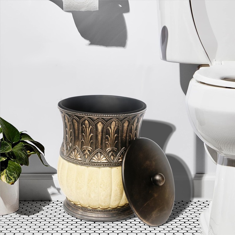 6 Pieces Pumkins Bathroom Accessories Set Including Trash Can, Cup,