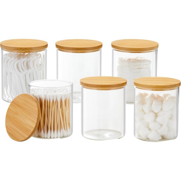 Does not apply 6 Pack Glass Qtip Holder, Apothecary Jars