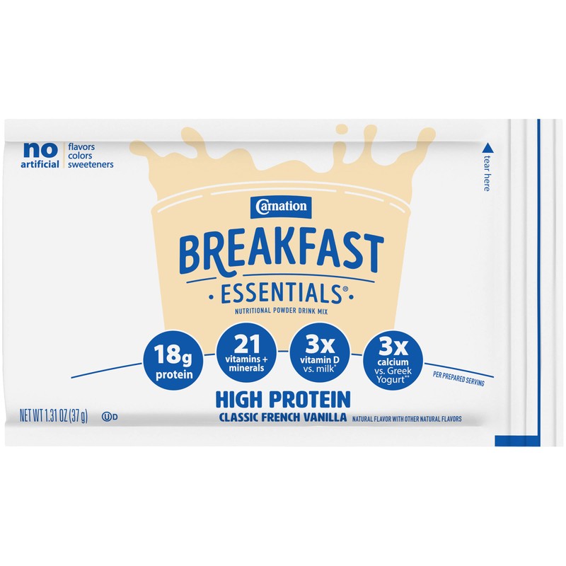 Carnation Breakfast Essentials High Protein Drink Mix, Classic French Vanilla,