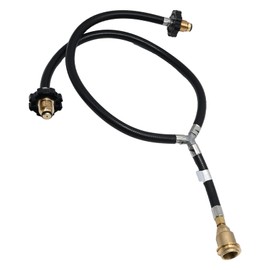 Universal Y Type Splitter Propane Tank Converter Adapter Hose, 2 Way Qcc1/Type1 Inlet & POL/QCC1 Exit Propane Hose to Connect 5-100lbs Propane Tank for Heaters, Grills, Fire Pit, Fire Pit, RV