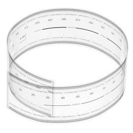 PATIKIL Film Flexible Ruler 30cm 0.1mm Scale with R Angle and Width Lines Clear PET Plastic Soft Folding Straight Ruler for Factory, Transparent, 1 Pcs