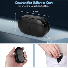 ACWOO Tablet Divider, Tablet Divider for Small and Large Tablets, Tablet Cutter in Half Quarter, Portable Pill Cutter with Sharp Blades for Travel and Daily (Black)