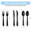 Klex 250 Individually Wrapped Disposable Utensil Sets with Heat Resistant,