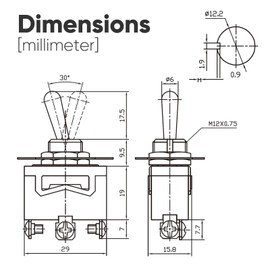 3-Pack Toggle Switch with Waterproof Cap KN3C-103, ON/Off/ON SPDT 3Pin 20A 12mm/0.47" Heavy Duty Bakelite Rocker Switches Silver-Plated Copper Terminal for Auto Car Marine Boat