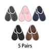 Panda Bros Fleece Felt Close Toe 5 Pairs Non Slip