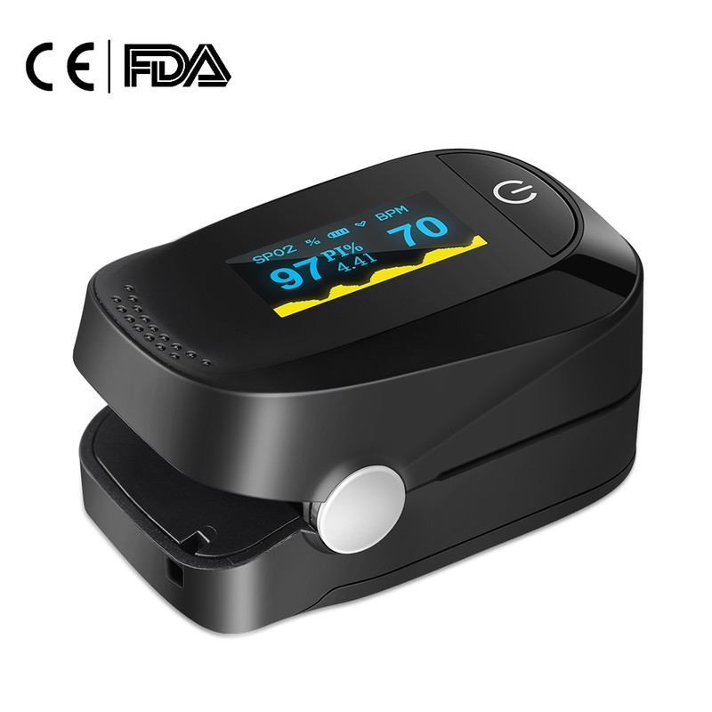 Fingertip Pulse Oximeter Oximetry Blood Oxygen Saturation Monitor with batteries
