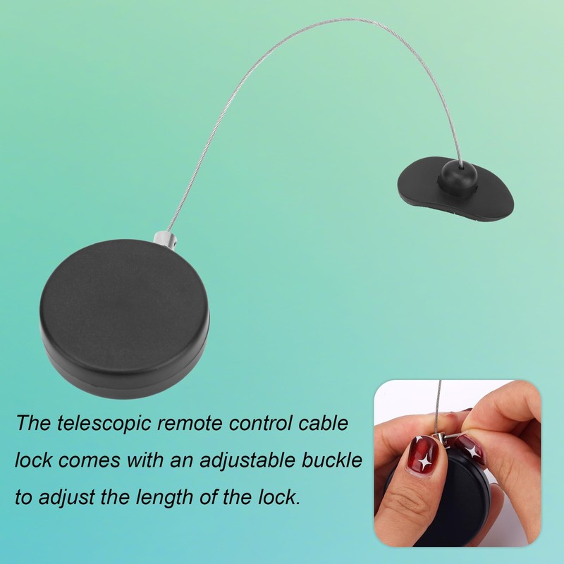 2pcs 4.92ft Retractable Remote Control Tether Locks, Adjustable Security Control