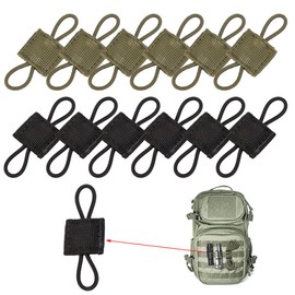 UEIOAVL Backpack Straps, 12 Pieces Outdoor Molle Buckle Holding Buckles Molle System Accessories Backpack Vest (Black, Army Green)