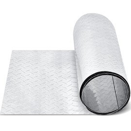 Yaocom Diamond Plate Sheet Metal Heavy Duty Tread Aluminum Sheet Diamond Tread Plate for Wall Covering, Cargo Trailer, RV and More(12 x 120 Inch,Silver)