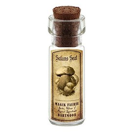 MyTinyWorld Dolls House Miniature Apothecary Satan Seat Fungi Bottle And Label