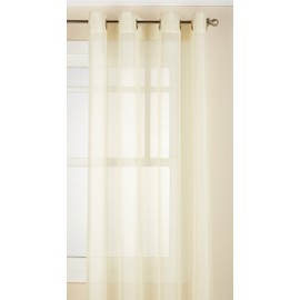 LORRAINE HOME FASHIONS Reverie Snow Voile Tailored Door Panels, 60 by 45-Inch, Eggshell