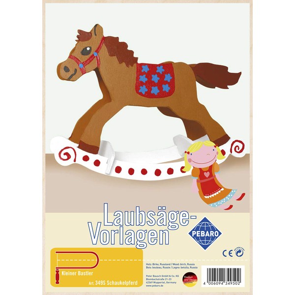 Pebaro 349S Laubsägevorlage Schaukelpferd, 3mm Sperrholz DIN A 4, Motiv