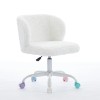 Artificial Rabbit Hair Chair with Metal Base,Adjustable Desk Chair Swivel