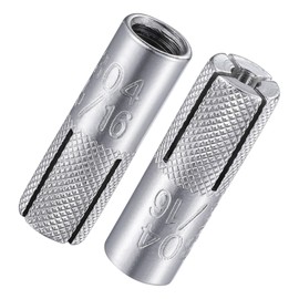 Wensilon(100 pcs) 5/16"-18 Premium Stainless Steel Drop in Anchors Assortment, Knurled Drop-in-Anchor for Solid Concrete, Internal Forced Expansion Screw Bolts