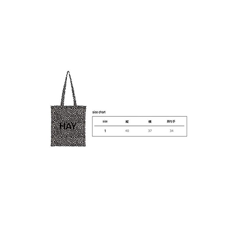 HAY Cotton Bag, Men's and Women's Tote Bag, Black Dot