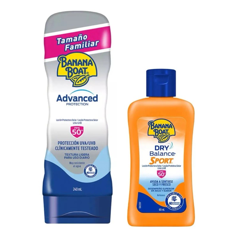 Banana Boat Pack 2pz Advanced 240ml Dry Balance Sport 60ml
