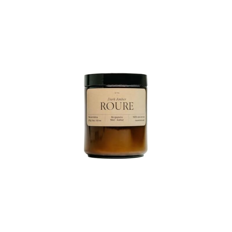Vela Aromática ROURE Dark Amber – Cera de Soja, Mecha