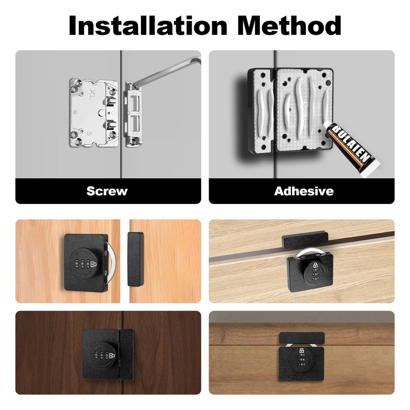 Keyless Combination Cabinet Lock - 3-Digit Security Door Lock for