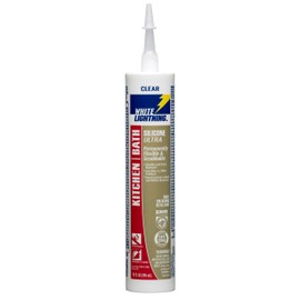 White Lightning W21101010 Silicone Ultra Kitchen & Bath Sealant, Clear, 10 fl. oz.