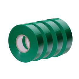 Xtricity Vinyl Green Electrical Tape 3/4 inch x 66 Ft for Electrical Insulation, Wire Bundling and DIY Repairs – Durable, Stretchy, General Purpose – Up to 600V (4 Pack)