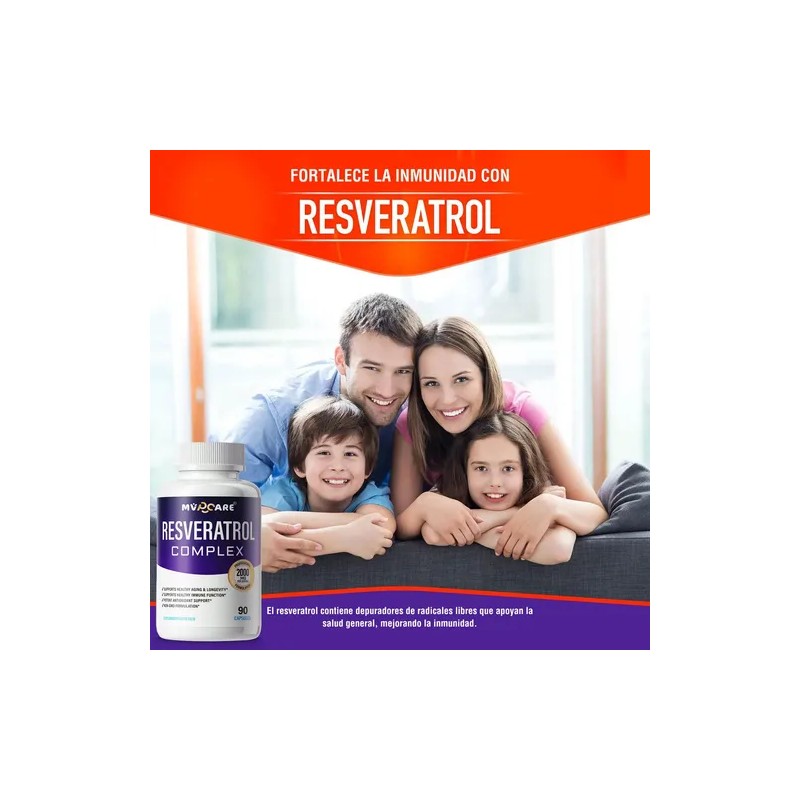 Resveratrol De 90 Cáps Con Semilla De Uva Roja Acai