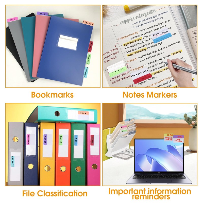 320 Pcs Page Markers Tabs Sticky Index Tabs Writable and