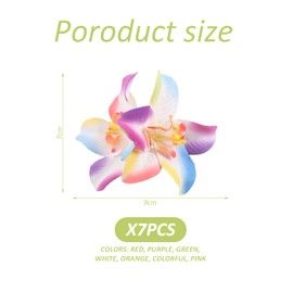 7 Pieces Bohemian Flower Hair Clips, Festive Accessories, Flower Hair Clips for Women, Hair Flowers for Women, Hawaiian Flower Hair Clips, Pink Flower Hair Clips