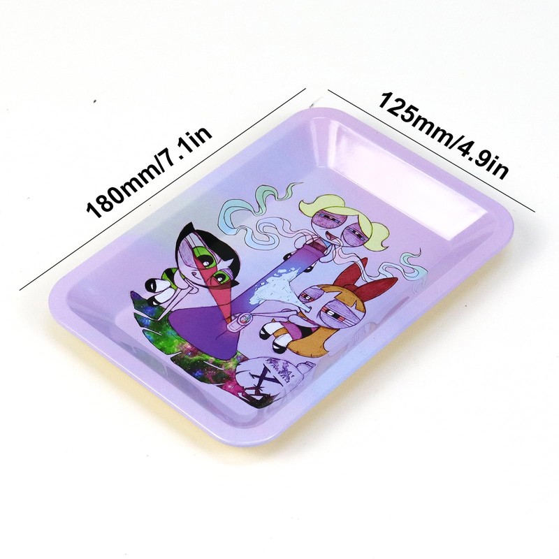Rolling Trays Premium Metal Tray with Design - Perfect Size