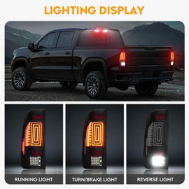 LED Tail Light + 3rd Brake Light Kit Fit for Ford F150 1997-2003, for F150 Heritage 2004, Driver and Passenger Side Taillights, Smoke Lens 3Pcs