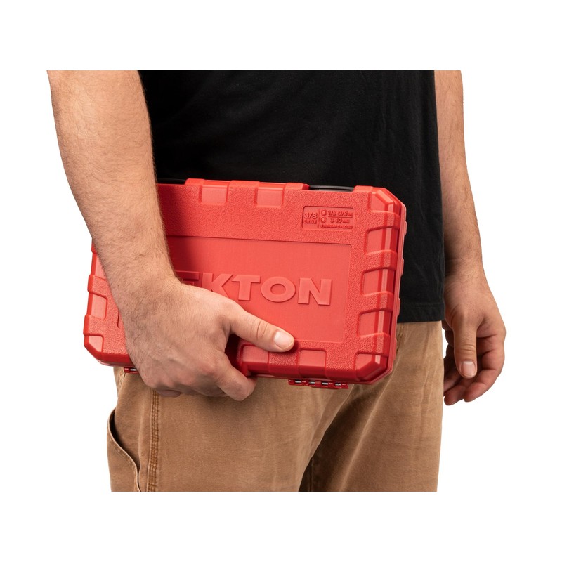 TEKTON 3/8 Inch Drive Hex Bit Socket Set with Case,