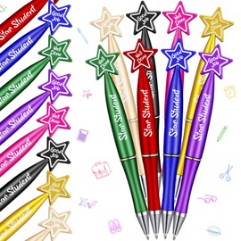 Tenceur 32 Pcs Star Student Ballpoint Pens Bulk Motivational Quote Pens Teacher Appreciation Gifts Graduation Gift for Teacher Home Office School Supplies Party Favor(Bright Color)
