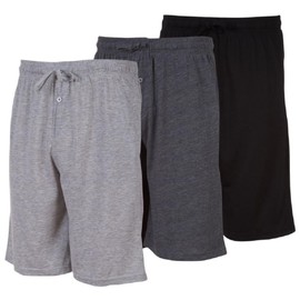 3 Pack Mens Jersey Shorts with Pockets and Drawstring – Soft Men's Lounge Shorts for The House, Sleep PJ, Pajamas – Up to 3XL