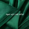 Nemia Emerald Green Velvet Curtains for Bedroom Window, Rod Pocket