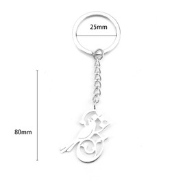 OBEISN Inspiration Stainless Steel Keyring, Minimalist Dove of Peace Pendant for Girlfriends, Gifts for Women, Birthday Gift, Silver5, S