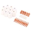 40Pcs Plasma Cutter Consumables Cutting Extended Electrode Electric Nozzle Ceramic