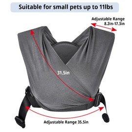 CUBY Dog Swaddle Carrier, Durable Wrap Puppy Front Facing Backpack Carrier, Shoulder & Neck Holder Reducing Back Pain, Hands-Free and Adjustable Soft Dog Carriers Sling for Small Dogs Cats Up to 11LBS
