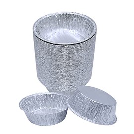 Sunrise Packaging 50 x Round Aluminium Foil Pukka Pie Dishes Mince Tarts Oven Cook Baking Round Dish 110mm x 33mm Deep