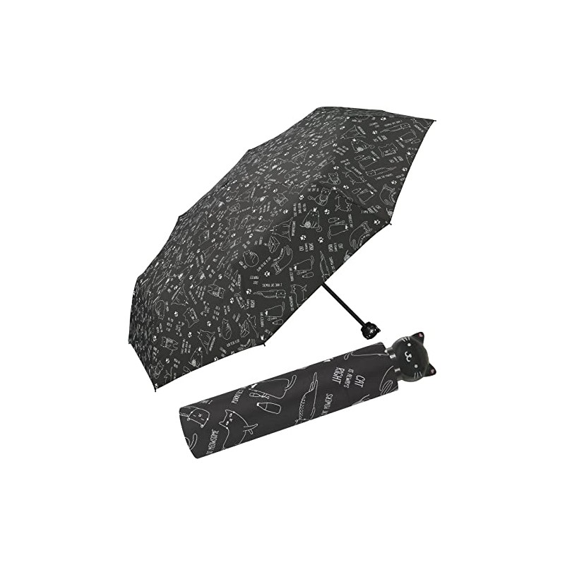 Cute Cat Umbrella Women's Pocket Umbrella Hand Opener with Cat