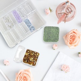 Guyuyii Bead Storage Containers - 15 Pcs Clear Bead Organizers and Storage with Hinged Lids for Jewelry Making, Diamond Painting, Small Parts, and DIY Supplies