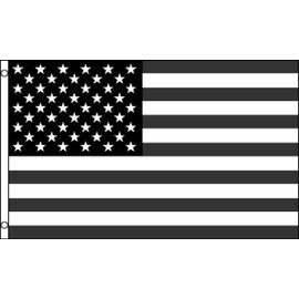 Black & White USA Flag 3x5ft Poly