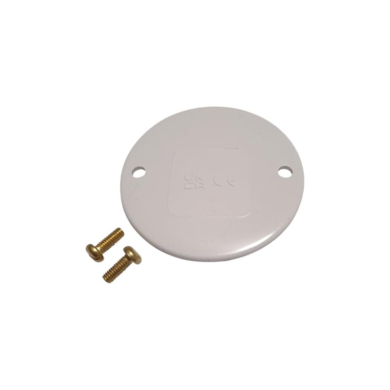 White PVC Circular Box Lid - 65mm Diameter with 2