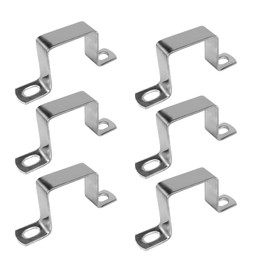 Rierousy 6 Pieces 40 × 40 mm Pipe Clamps 304 Stainless Steel Square Pipe Clamp for Front Doors, Windows, Water Supply and Other Pipes