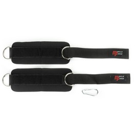 MuscleForge® Foot Straps for Cable Pull, Foot Cuffs for Pulley for Insulating Leg and Hip Muscles in Fitness Training, Ankle Cuffs, Pack of 2 for Men and Women