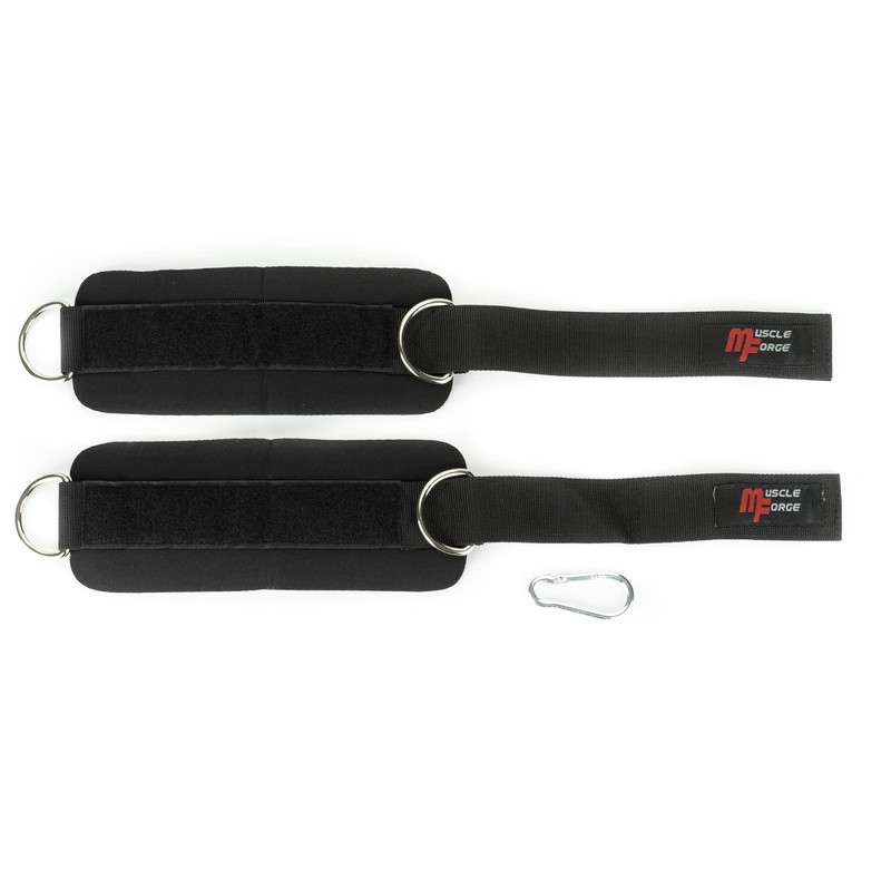 MuscleForge® Foot Straps for Cable Pull, Foot Cuffs for Pulley