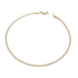 Old English Jewellers 9ct Yellow Gold on Silver 10.5 inch Ankle Bracelet Anklet - Double Curb - Finest Italian Silver 925