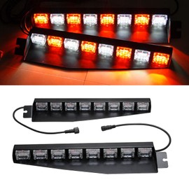 wecade® 48 LED 12V 48W Dashboard Deck Truck Boat Windshield Emergency Warning Flashlight Strobe Light Lamp Bar with Suction Cups (Red/White)