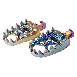 Goldfire Offroad Wide Motorcycle Fat Foot Pegs Pedals, Motor-mh 360° Roating Foot Pedals Footpegs Rests for Harley Dyna Sportster Bobber (Jet Fuel)