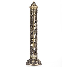 Incense Burner Bronze Tone Dragon Phoenix Relief Craft Ornaments Tea Room Decoration