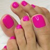Artquee Hot Pink Fake Toenails Glossy Press on Toe Nails